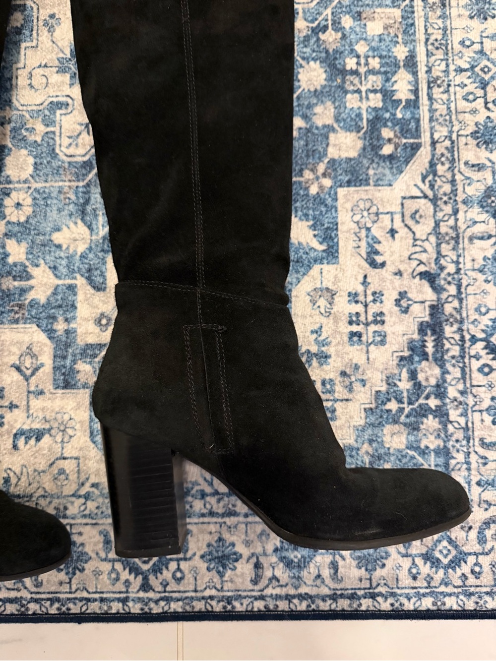 Chic Black Suede Heeled Boots